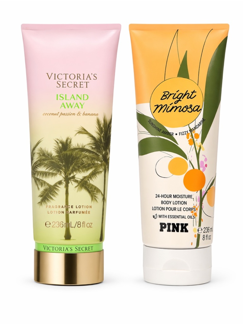 Victoria’s Secret Island Away & PINK Bright Mimosa Lotions